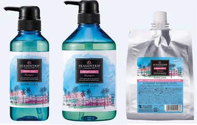 シーズントリップ　マイアミスタイル シャンプー　300mL(￥1,600)、680mL(￥3,000)、600mL リフィル(￥2,500)