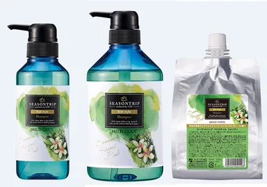 シーズントリップ　バリスタイル シャンプー　300mL(￥1,600)、680mL(￥3,000)、600mL リフィル(￥2,500)