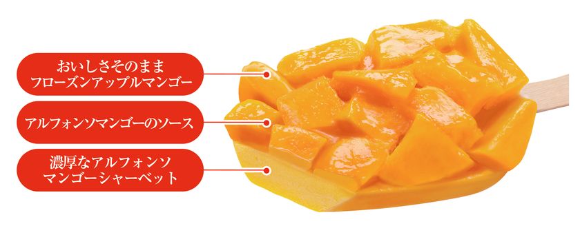 旬を先取り!
「贅沢なアイス」シリーズ第3弾は濃厚マンゴー!
「贅沢なダブルマンゴーシャーベット」
4/25 (火)より数量限定で発売!