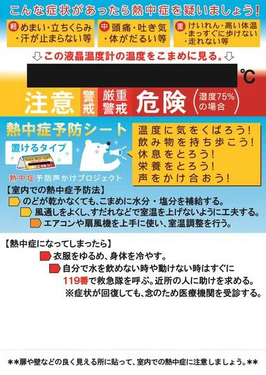 壁に貼った状態