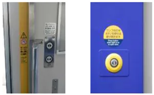 扉個別スイッチ（左：車内側、右：車外側）