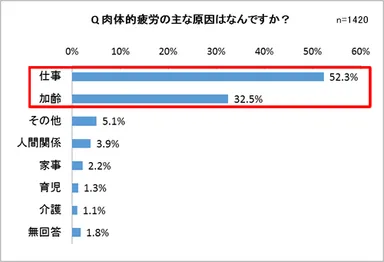 肉体的疲労の主な原因はなんですか？