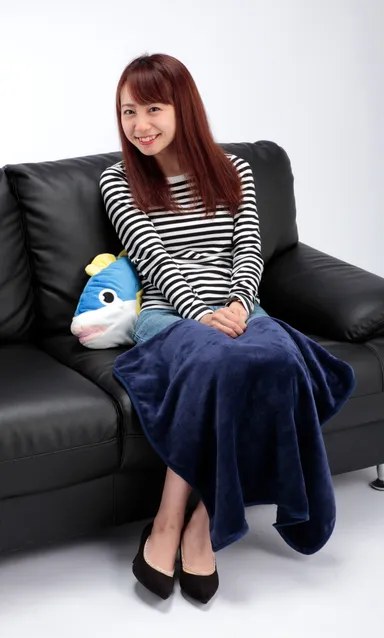 ガッシュ風ブランケット＆ぶりクッションセット 使用イメージ