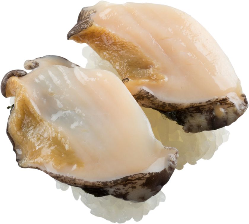 活(い)きたまま入荷された、
“鮮度・食感・香り”が格別なネタを使用！
『活(いけ)あわび2貫』『生(なま)ほたて2種盛り』
各280円（＋税）