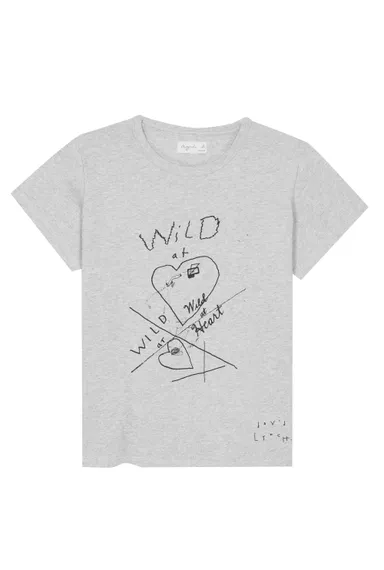 【アニエスべー】デヴィッド・リンチ監督ニコラス・ケイジ主演1990年のカンヌ映画祭パルムドール受賞作品『Wild at heart』をモチーフにしたTシャツ。FEMME 9,200円(税抜き) / HOMME　11,000円(税抜き)。6月発売予定