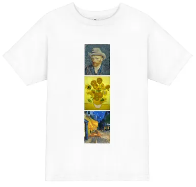 ゴッホ作品3つ入りのデザインTシャツ
