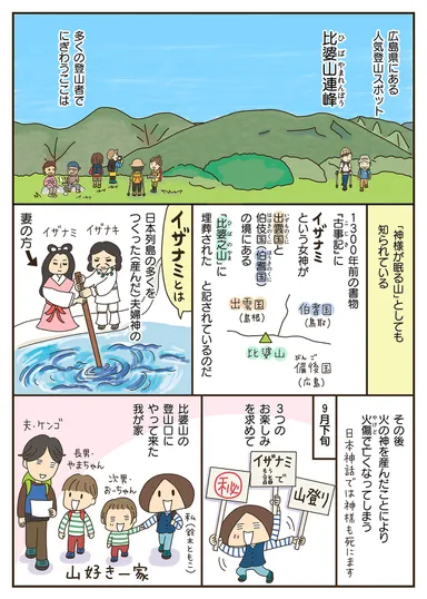 「マンガ家・鈴木ともこさん一家、比婆山連峰をゆく！」　1ページ目