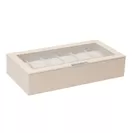 STACKABLE 12 PIECE WATCH TRAY WITH LID CREAM