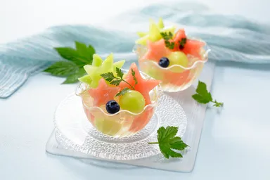 『京橋 千疋屋』すいかとメロンの七夕ゼリー