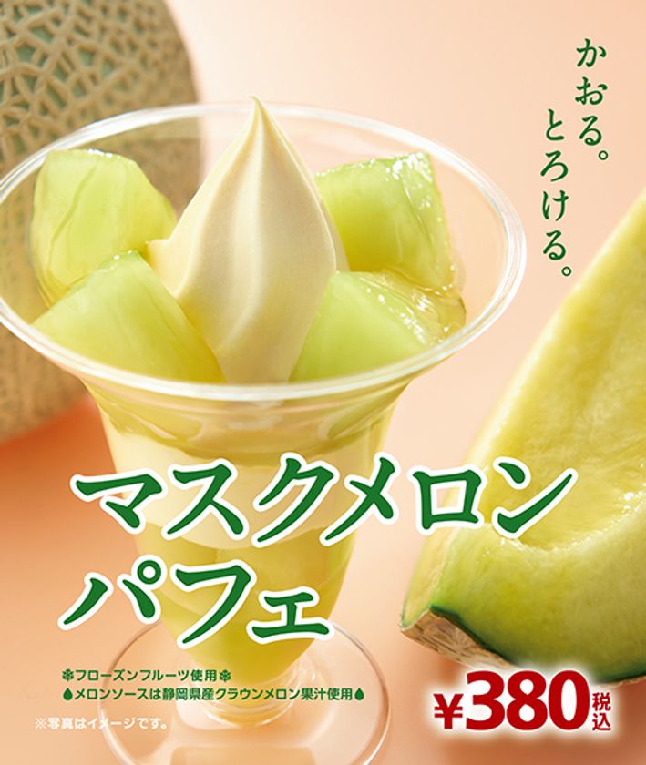 芳醇な香りと濃厚な甘み
「マスクメロンパフェ」
６月１６日(金）より順次発売開始