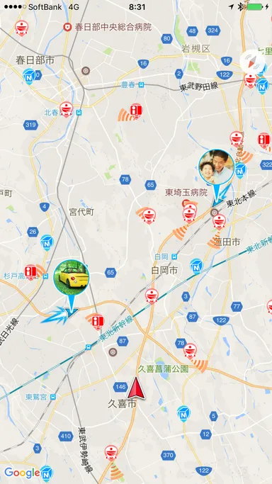 基本の地図画面