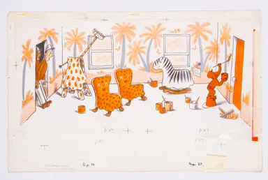 『ひとまねこざる』の2色原画