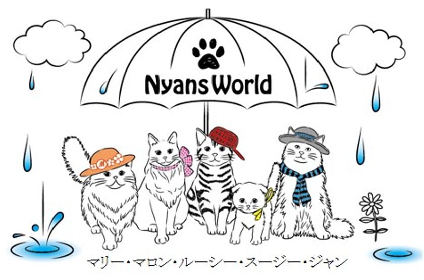 個性豊かな可愛らしい猫柄「Nyans World」から
『クリアレインブーツ』が新登場