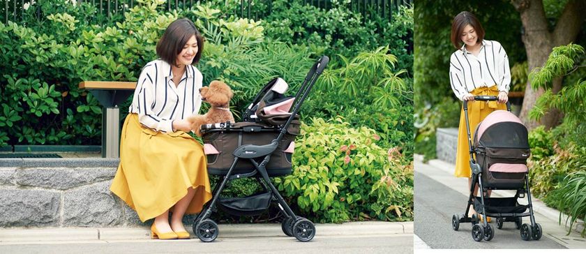 愛犬を振動から守る衝撃吸収素材「エッグショック」搭載ペットカートに新色登場！『コムペット ミリミリEG』ストロベリーチョコ  
2017年8月上旬 新発売