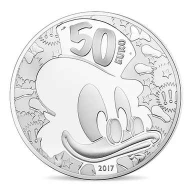 50ユーロカラー銀貨表面