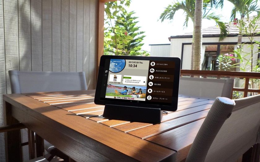 客室設置型タブレットによる
情報配信サービス『ee-TaB＊（イータブ・プラス）』
タブレットからレストランでのオーダー受付機能を提供開始
