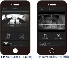 IPカメラ画像(日中、夜間)