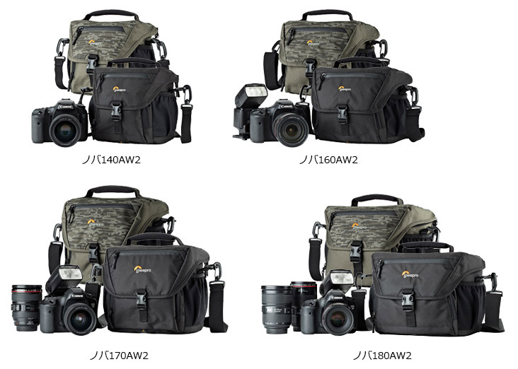 プロ向けカメラバッグで人気のLowepro（ロープロ）から定番ショルダーバッグの後継「ノバ AW2シリーズ」が新発売！｜ハクバ写真産業株式会社のプレスリリース