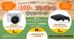 無料通話アプリ「SkyPhone」の100万ダウンロード突破記念！100名様にプレゼントが当たるキャンペーンを8月末まで開催