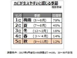 図表4　カビが生えやすいと感じる季節