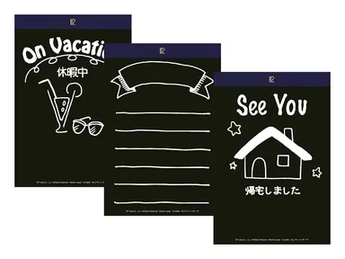 オフィスのデスクの伝言板に