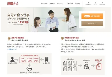 求職者サイト画面