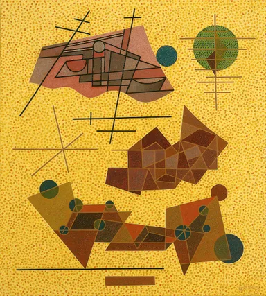 オットー・ネーベル 《明るい黄色の出来事》 1937年、油彩・キャンヴァス、 オットー・ネーベル財団