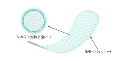 《パンティライナー表面の断面図》