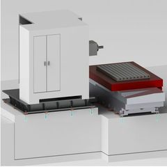 機械の基礎内部に敷設し、外部から侵入する振動を遮断するUNISORB(ユニソーブ) イナーシャブロック 独立防振基礎「振動測定サービス」10月2日より受付開始