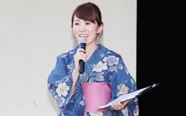 広島でイベント司会中の久保田夏菜アナ