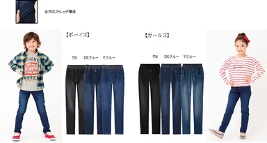 ・走り回れるスポーツデニム Navy(R)「RUN DENIM」からキッズ新発売