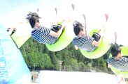 秋の淀川で大ジャンプ！！飛んだ後も楽しめるアクティビィティ　スライダージャンプ連続写真 Mopi！！淀川アーバンキャンプに登場