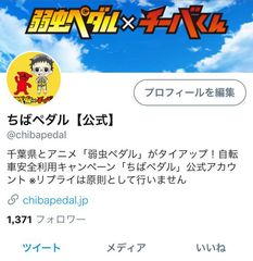 「弱虫ペダル×チーバくん」Twitter