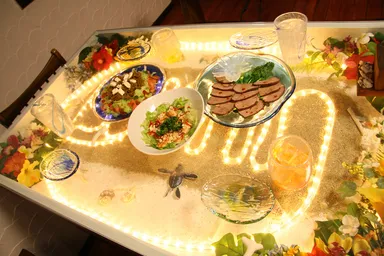 フラワーテーブルでのお食事風景です