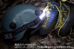 ヘルメット装着向けノンスリップバンド装着例