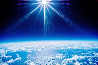 岩谷圭介氏ふうせん撮影　上空から見た太陽ヨコ