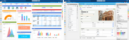 『AppSuite』を利活用中の「desknet’s NEO」ポータル画面(左)とアプリ作成画面(右)