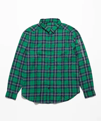 “EXISTENCE” CHECK SHIRTS green　前