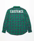 “EXISTENCE” CHECK SHIRTS green　後