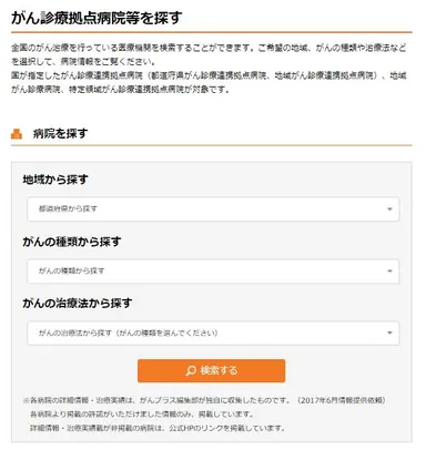 がん診療拠点病院等を探す