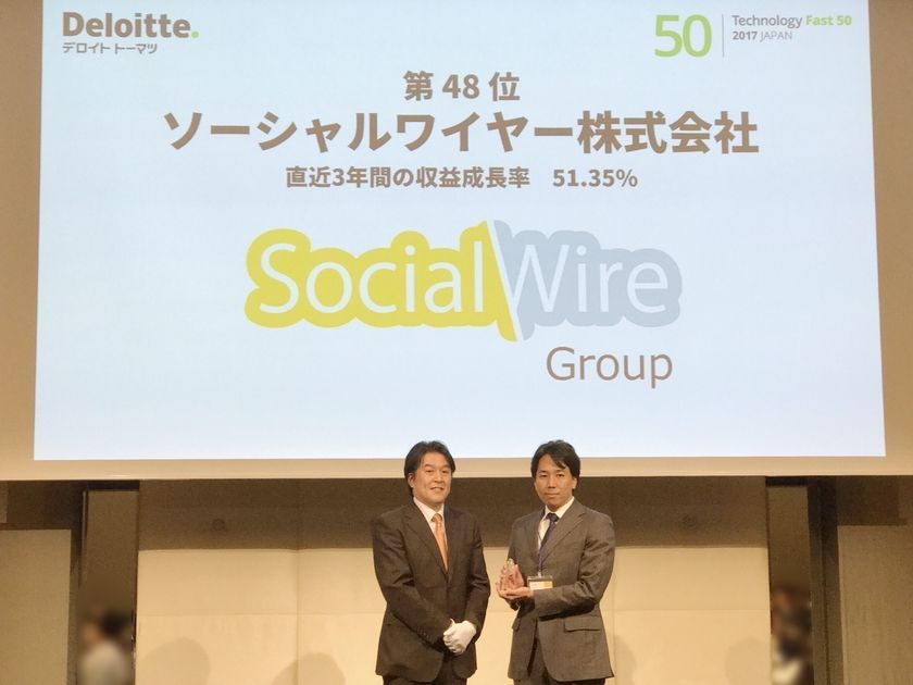ソーシャルワイヤー、
第15回「日本テクノロジー Fast50」を4年連続5度目の受賞
