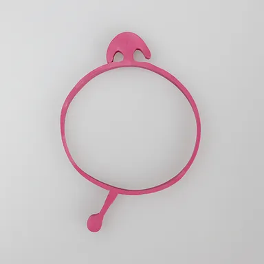 【たばねバンド】-ピンク　ヘッドとタブが付いた、不思議なかたちの輪ゴム。