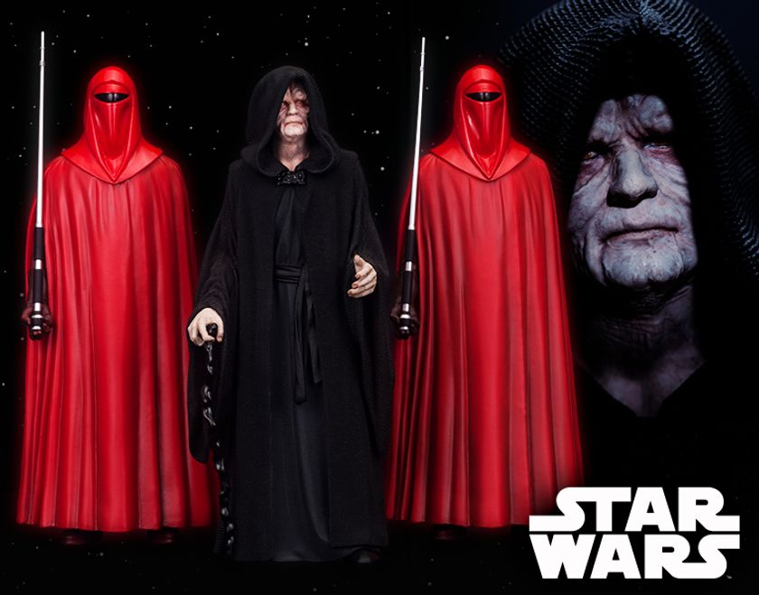 スター・ウォーズ ARTFX+ 最新作!
パルパティーン皇帝が、ロイヤルガードを従えて登場!
