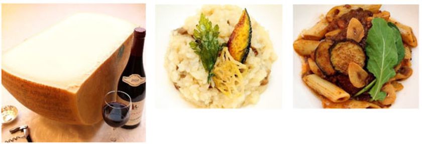 目の前で仕上げる「イルマーレ・シェフズキッチン」
20kgもある大きな塊！チーズの表面を削るように和えて仕上げる
パスタ＆リゾット　2017年11月1日（水）より
呉阪急ホテル　バイキング「イルマーレ」