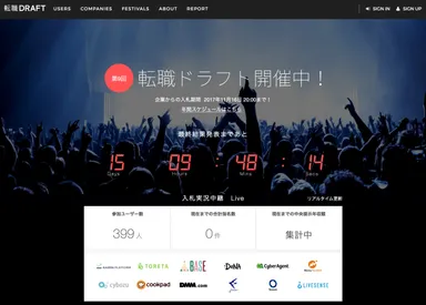 ＜「転職ドラフト」サイトイメージ＞