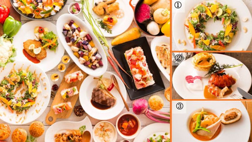 旬野菜バイキング＆できたての「メイン料理」が楽しめる
～冬フェア開催～　パワーサラダで旬野菜をたっぷりと。
寿司ケーキはSNS映えな一品！
マルシェダイニング「ネン」にて　12月1日(金)より開催