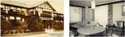 （左）開業当時の旧館　（右）客室〔昭和30年代後半〕