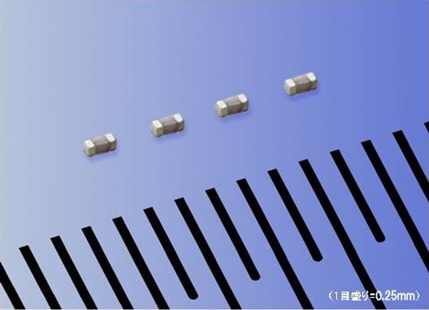 業界最小クラス※1「0201」サイズ
積層セラミックコンデンサ(MLCC)の販売開始