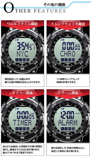 ワールドタイムやその他の機能