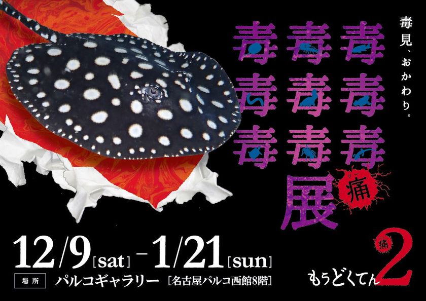 名古屋パルコにて 毒毒毒毒毒毒毒毒毒展 もうどく展 2 17年12月9日 土 から18年1月21日 日 まで開催 危険な生き物 毒たっぷりでお出迎え テレビ愛知株式会社のプレスリリース